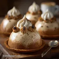 Gingerbread Latte Mousse Domes: Dessert di Natale elegante senza cottura.