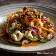 Insalata Di Totani E Verdure Piatto Fresca E Leggera