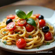 Pasta con Pomodori Freschi Mozzarella e Olive Ricetta Estiva Veloce