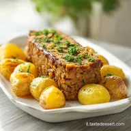 Polpettone di Lenticchie con Patate al Forno Vellutato