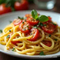 Spaghetti con Crema di Melanzane e Pomodorini Estivi