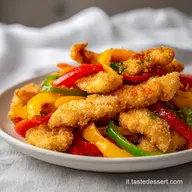 Straccetti Pollo e Peperoni in Padella