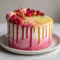 Torte di compleanno: Torta al Pistacchio e Lamponi per 12 Porzioni