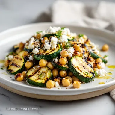 Ricetta Insalata Estiva con Ceci Zucchine Grigliate e Feta per 4 Scheda ricetta