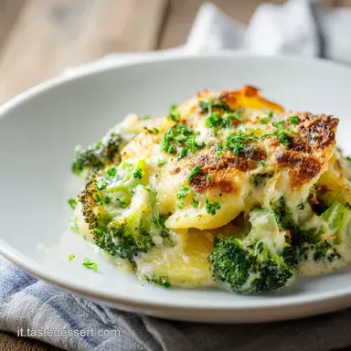 Teglia di Patate e Broccoli Gratinata per 4 Porzioni Scheda ricetta
