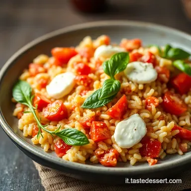 Risotto Caprese Tricolore Un Abbraccio Italiano Scheda ricetta