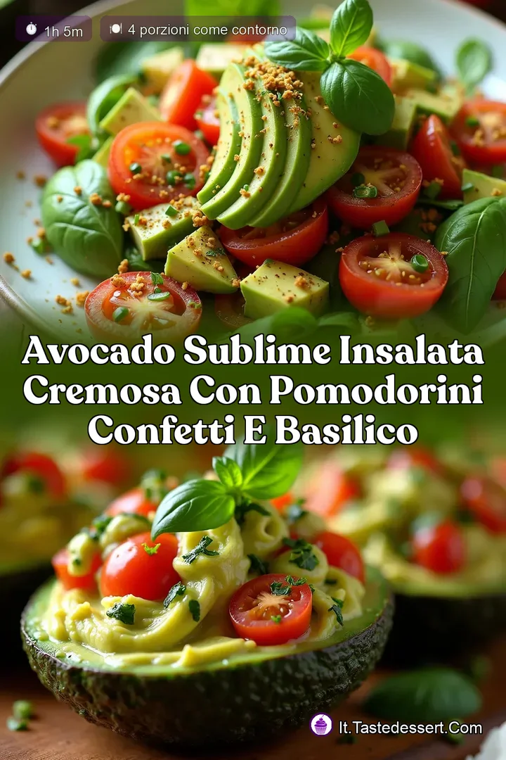 Avocado Sublime Insalata Cremosa con Pomodorini Confetti e Basilico