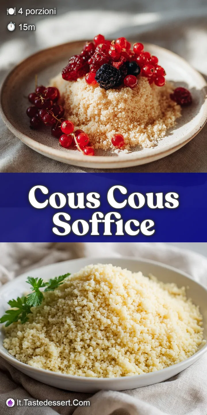 Close-up of pearled couscous glistening with moisture, showcasing colorful flecks of herbs and spices for a flavorful and ...