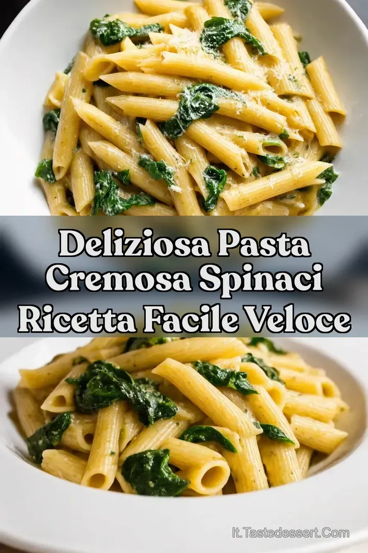 Deliziosa Pasta Cremosa Spinaci Ricetta Facile Veloce