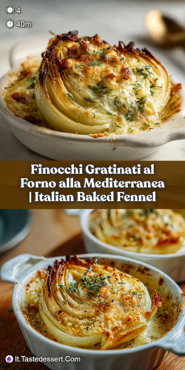 Close-up of tender, oven-browned fennel slices layered with gooey cheese, glistening slightly from the heat.