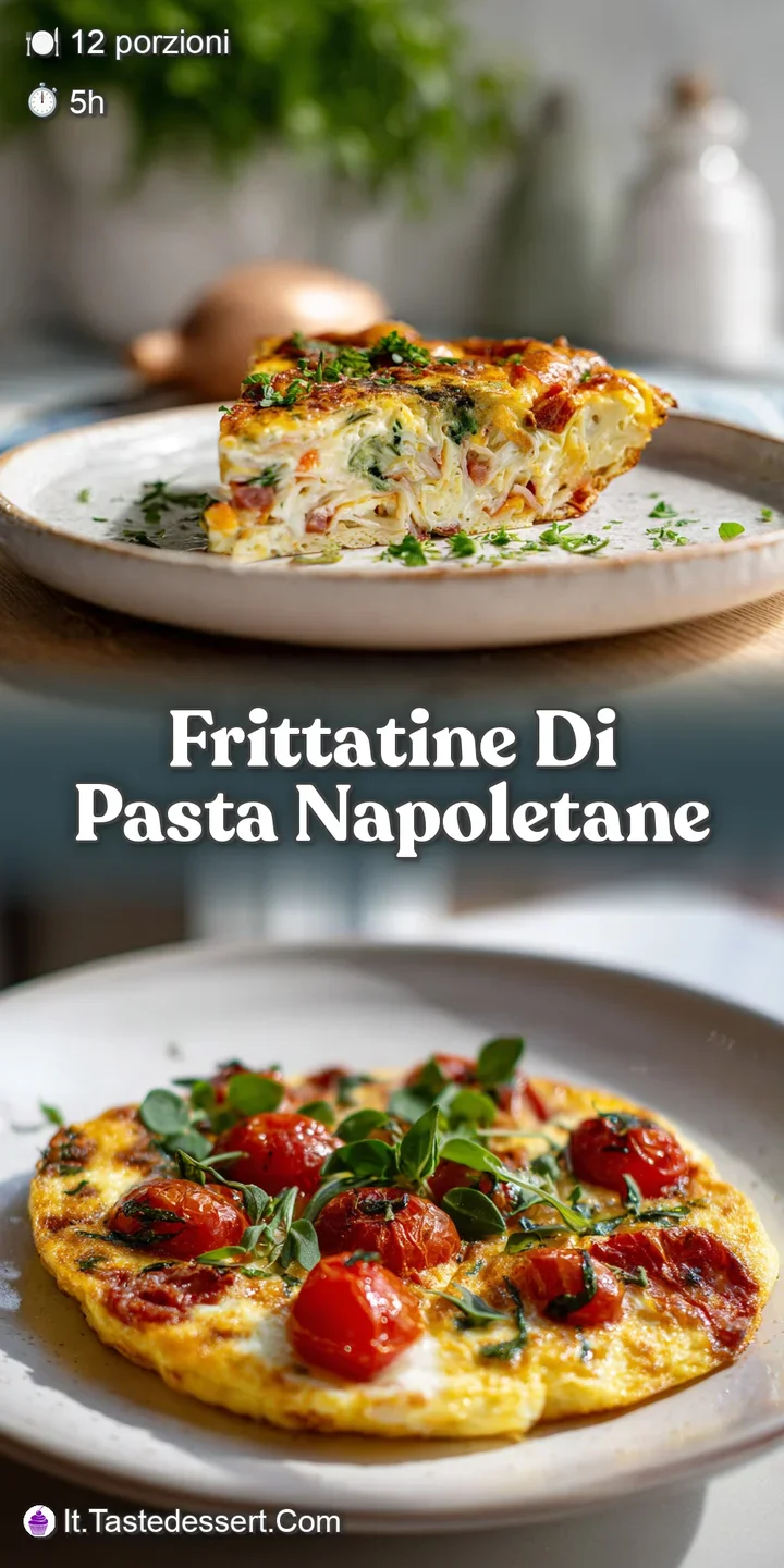 Close-up of a golden-brown frittatina di pasta, steam rising. Crusty shell gives way to a soft, creamy interior. Irresisti...