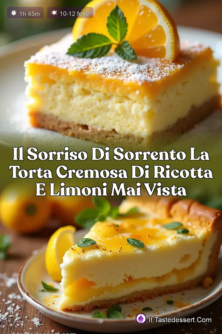 Il Sorriso di Sorrento La Torta Cremosa di Ricotta e Limoni Mai Vista