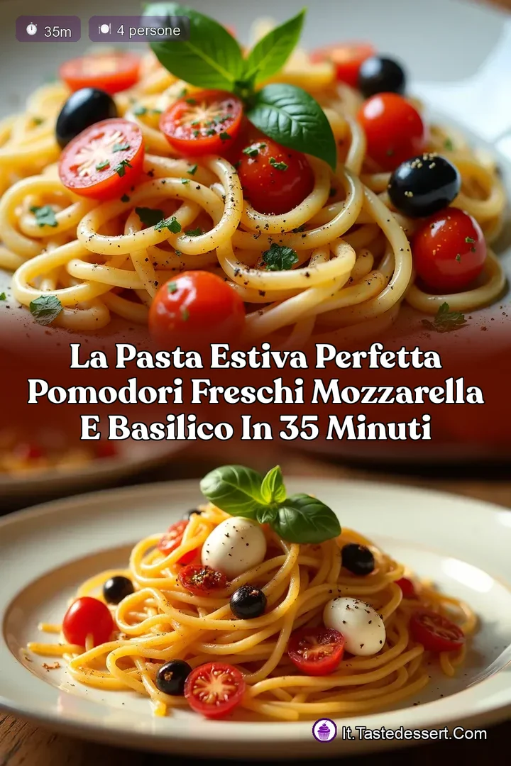 La Pasta Estiva Perfetta Pomodori Freschi Mozzarella e Basilico in 35 Minuti