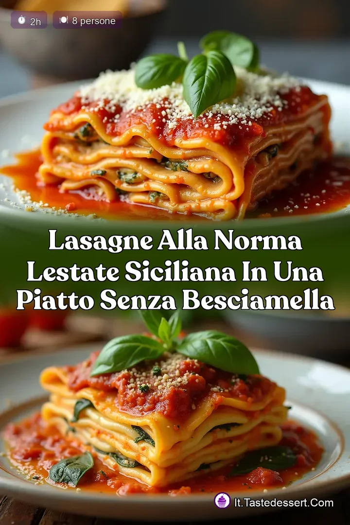 Lasagne alla Norma LEstate Siciliana in una Piatto Senza Besciamella