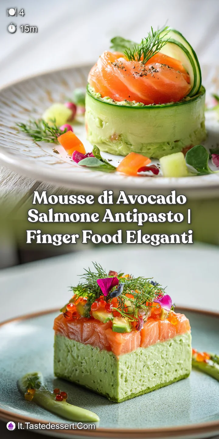 Close-up of creamy avocado mousse and flaky salmon, showcasing appetizing layers and fresh ingredients.