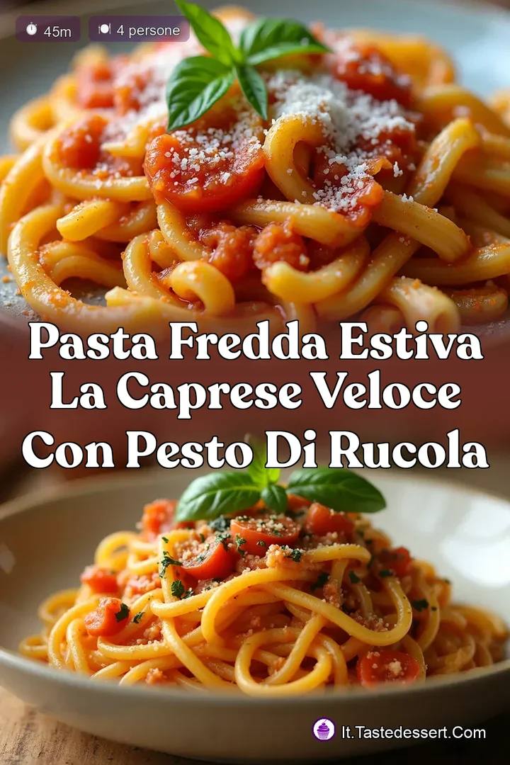 Pasta Fredda Estiva La Caprese Veloce con Pesto di Rucola