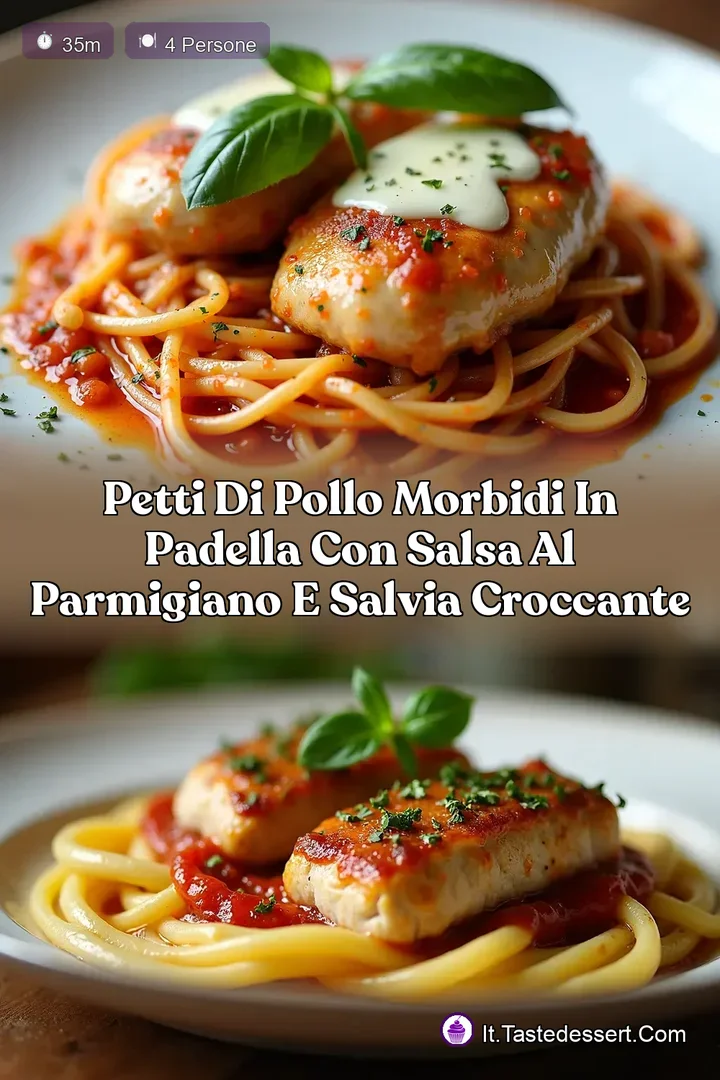 Petti di Pollo Morbidi in Padella con Salsa al Parmigiano e Salvia Croccante