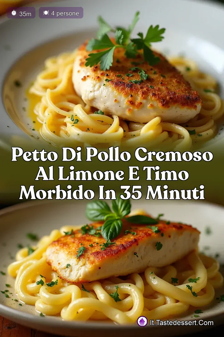 Petto di Pollo Cremoso al Limone e Timo Morbido in 35 Minuti