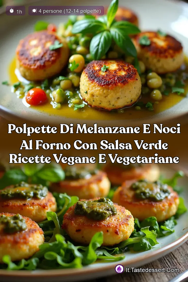 Polpette di Melanzane e Noci al Forno con Salsa Verde Ricette Vegane e Vegetariane