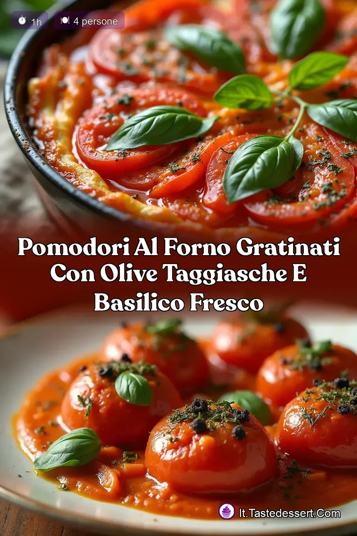 Pomodori al Forno Gratinati con Olive Taggiasche e Basilico Fresco