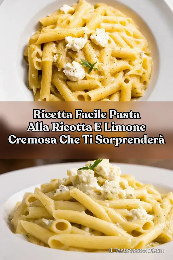 Ricetta Facile Pasta alla Ricotta e Limone Cremosa che ti sorprender&agrave;
