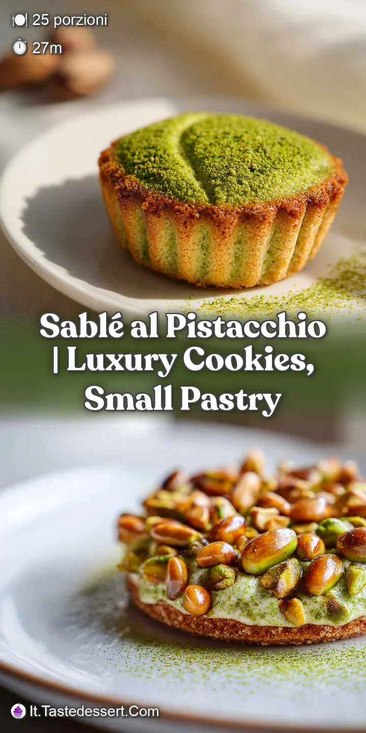 Close-up of a single, crumbly pistachio cookie with visible green nut pieces and a delicate texture.