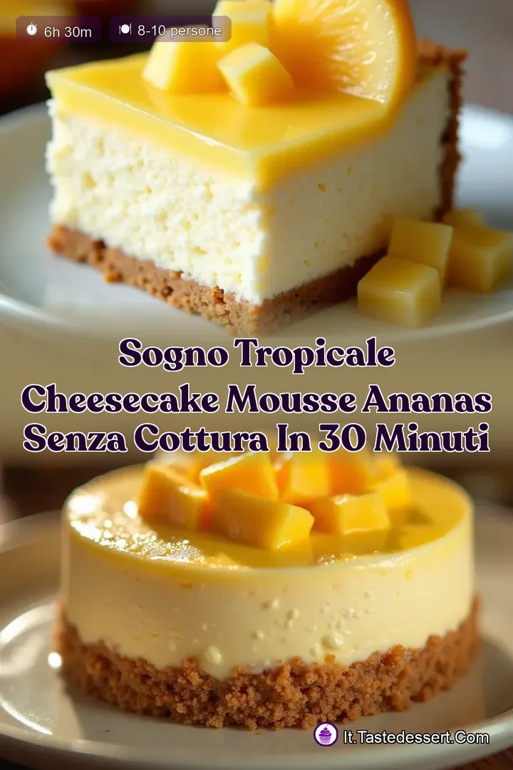 Sogno Tropicale Cheesecake Mousse Ananas Senza Cottura in 30 Minuti
