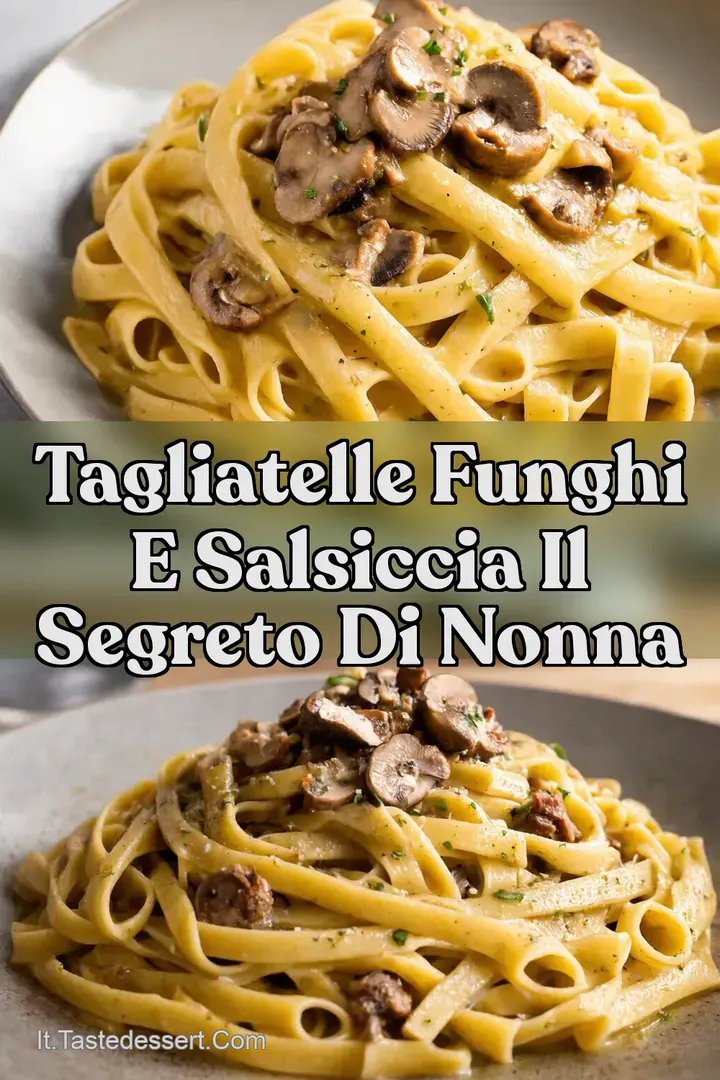 Tagliatelle Funghi e Salsiccia Il Segreto di Nonna