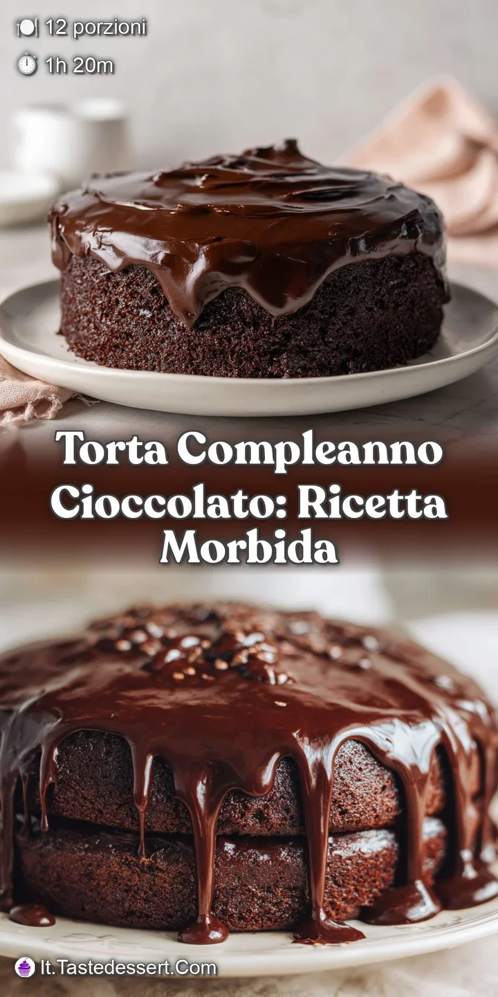 Close-up reveals moist, dark chocolate layers in this tempting cake, topped with glossy ganache and a dusting of cocoa pow...