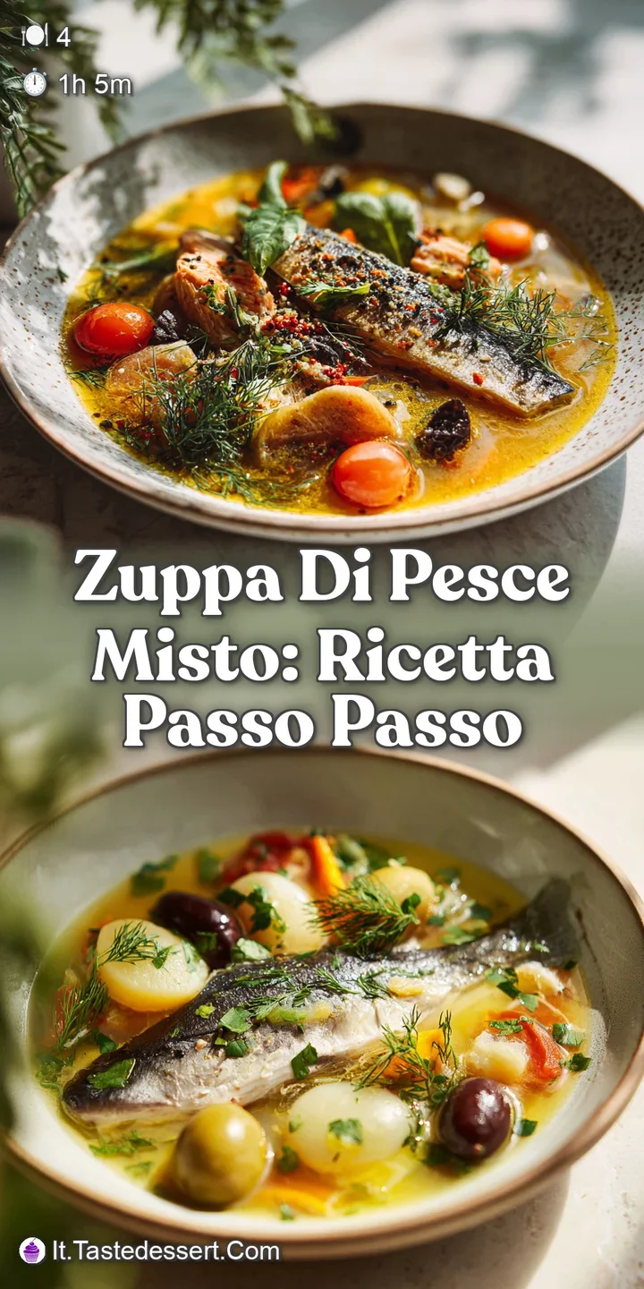 Appetizing close-up of steamy seafood stew: glistening shellfish, herbs, and a bright red, flavorful broth. Fresh and invi...