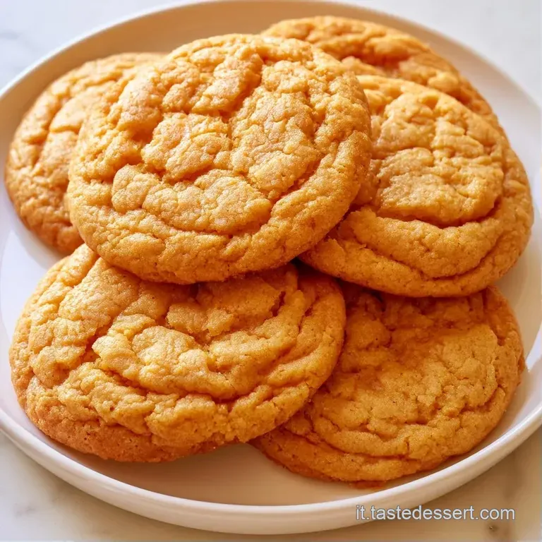 Tre biscotti tondi color caramello su un piatto in ceramica bianca, con briciole leggere e un aspetto morbido e fresco.