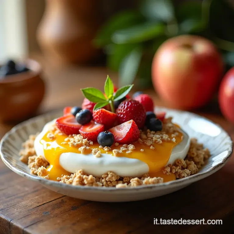 Coppe Energetiche Sole Del Mattino Yogurt Greco E Granola Croccante presentation