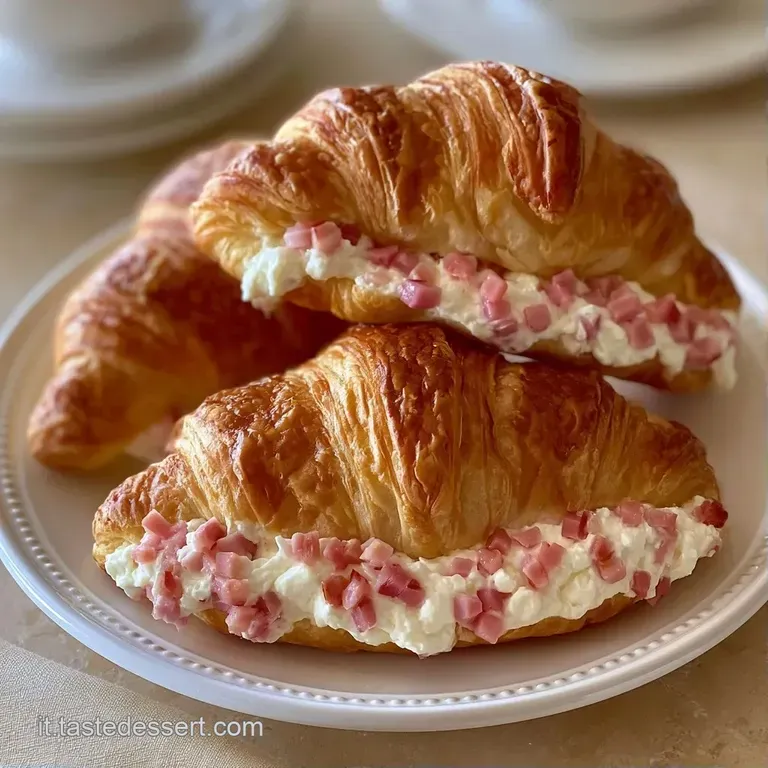 Cornetti di sfoglia dorata disposti con cura, accompagnati da erbe aromatiche verdi fresche su un tovagliolo di lino.
