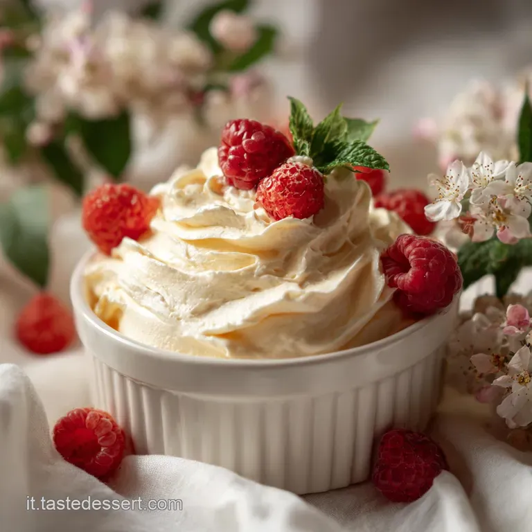 Elegant dessert glass filled with fluffy mascarpone cream, cocoa, & chocolate shavings; a spoon rests nearby, tempting ind...