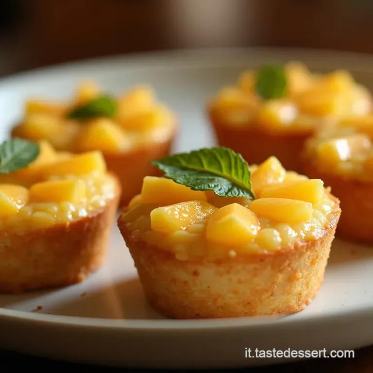 Nuvole Tropicali Soffici Tortine Allananas Caramellato presentation