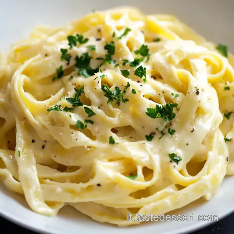 Fettuccine Alfredo presentation