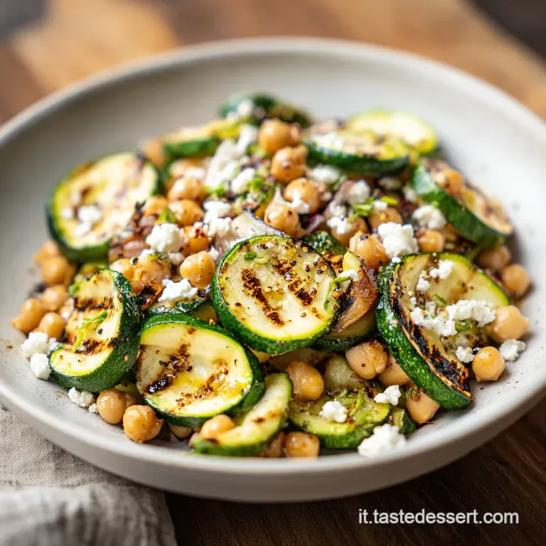 Ricetta Insalata Estiva con Ceci Zucchine Grigliate e Feta