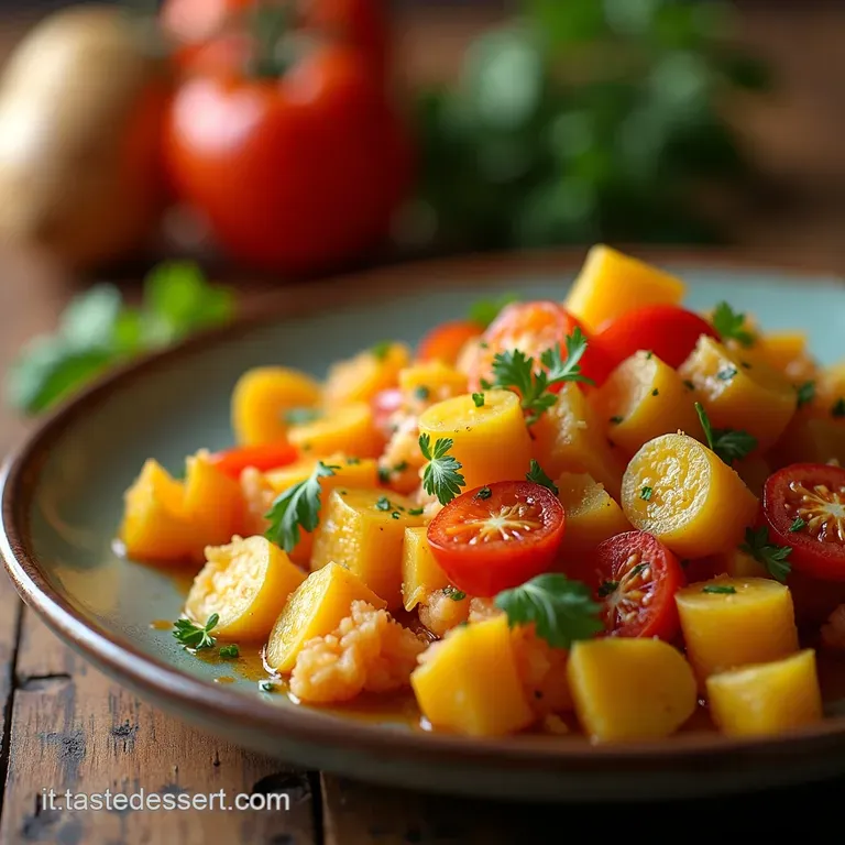Insalata Di Patate Alla Mediterranea presentation