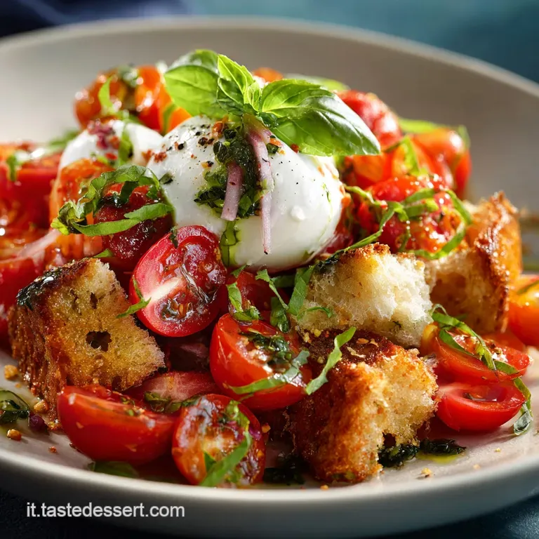 Insalate Estive Piatto Unico La Panzanella Cremosa Con Burrata E Legumi presentation