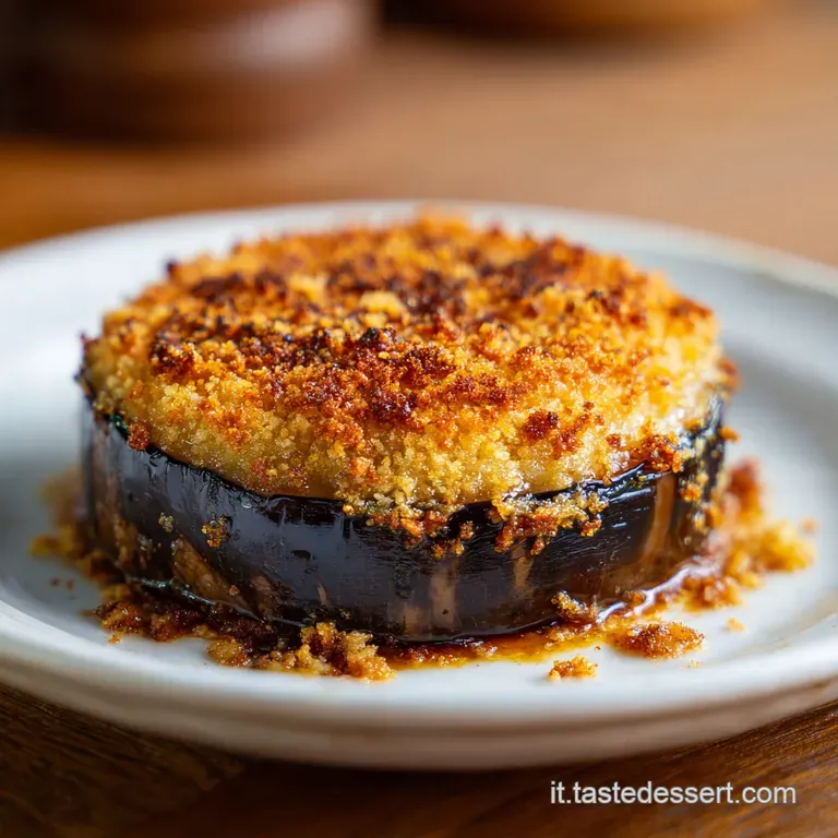 Elegant plate featuring tender eggplant rounds, speckled with herbs, beside a vibrant green salad. Drizzled with light oli...