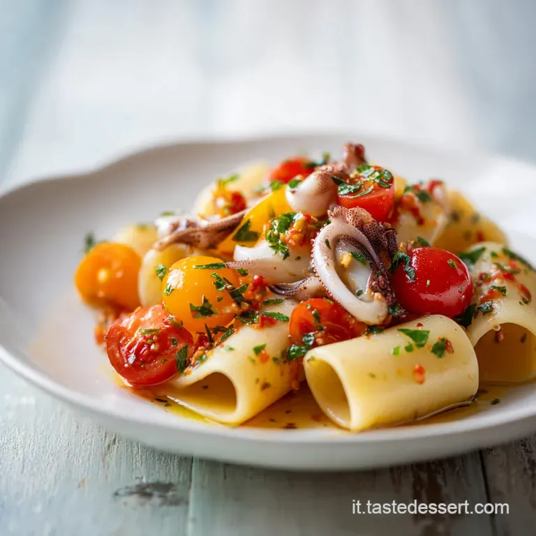 Paccheri con Datterino Cozze e Calamaretti