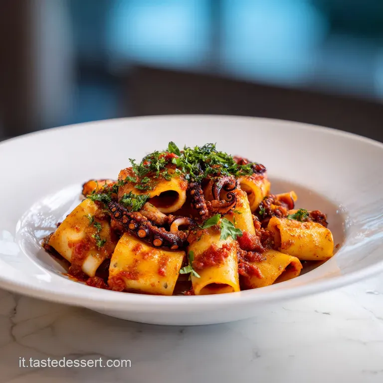 Paccheri al Rag&ugrave; di Polpo: Ricetta Originale