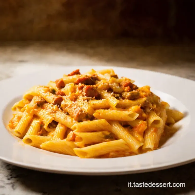 Pasta Autunnale Zucca Salsiccia E Un Tocco Di Salvia presentation