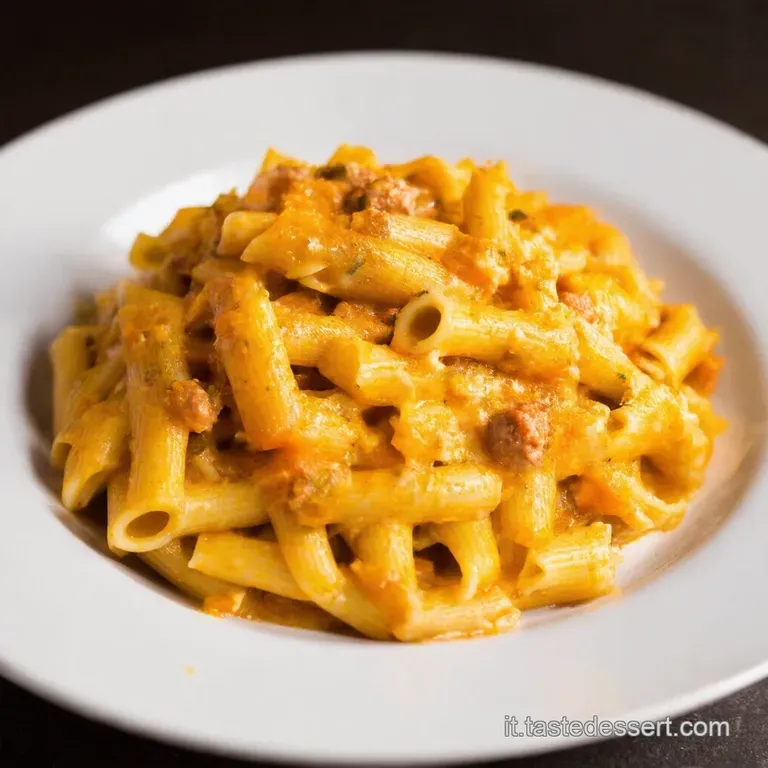 Pasta Cremosa con Zucca Salsiccia e Rosmarino