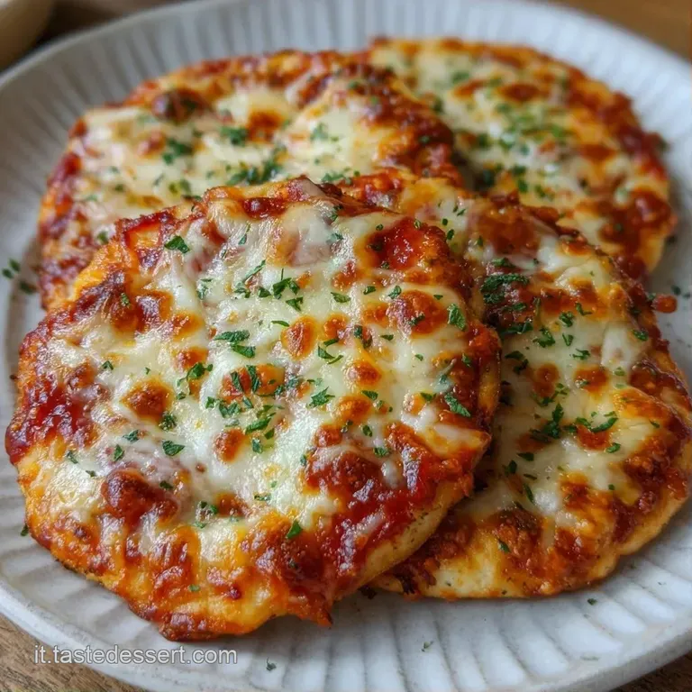 Mini pizze ordinate su un piatto moderno, evidenziando la texture porosa del pane tostato e il rosso lucido del pomodoro.