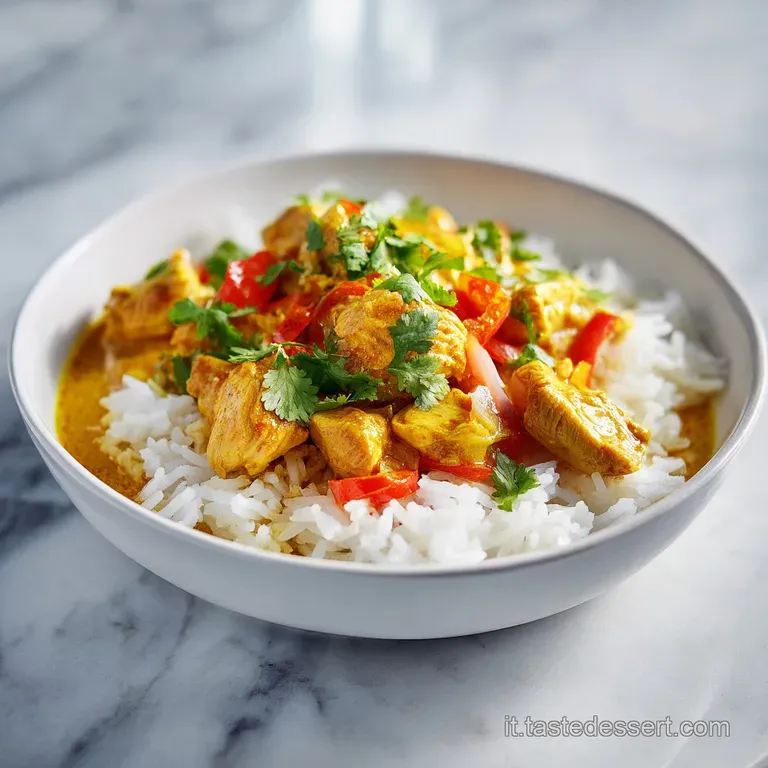 Pollo al Latte di Cocco e Curry con Riso Basmati