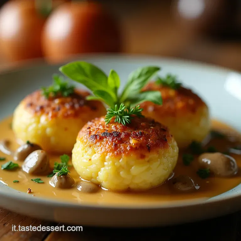 Polpette Di Patate Cremose Ai Funghi Un Boccone Di Autunno presentation