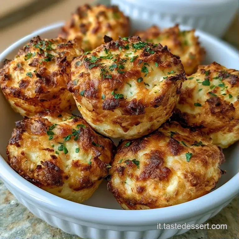Bocconcini dorati adagiati su un letto di salsa bianca cremosa, con una fetta di limone giallo e un tocco di pepe nero.