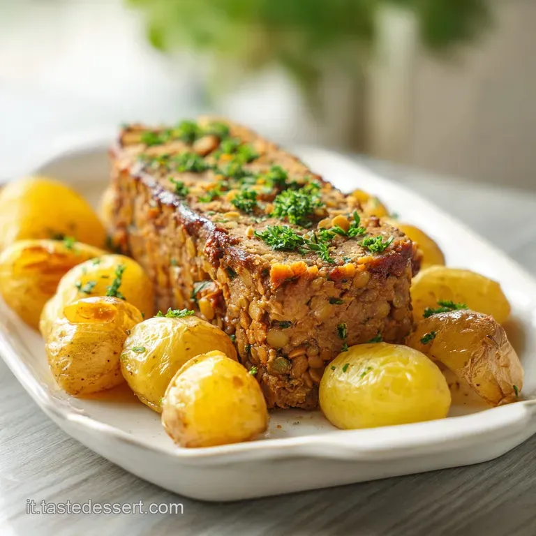 Polpettone di Lenticchie con Patate al Forno Vellutato