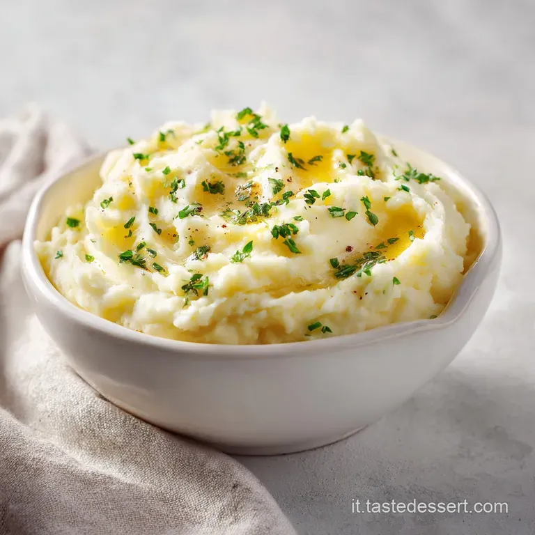 Elegant swirl of creamy mashed potatoes, dusted with paprika and garnished with fresh parsley. Smooth, rich texture is vis...